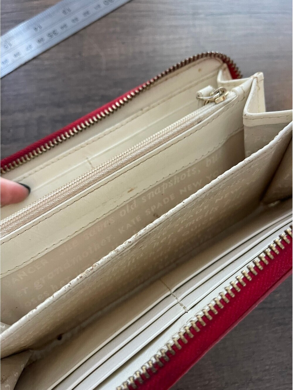 Kate Spade | Striped Zip Around Wallet - Picture 10 of 14